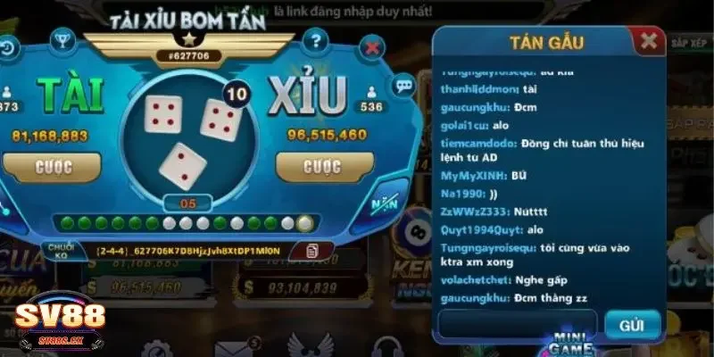 Điểm nổi bật của sân chơi tài xỉu bom tấn SV88
